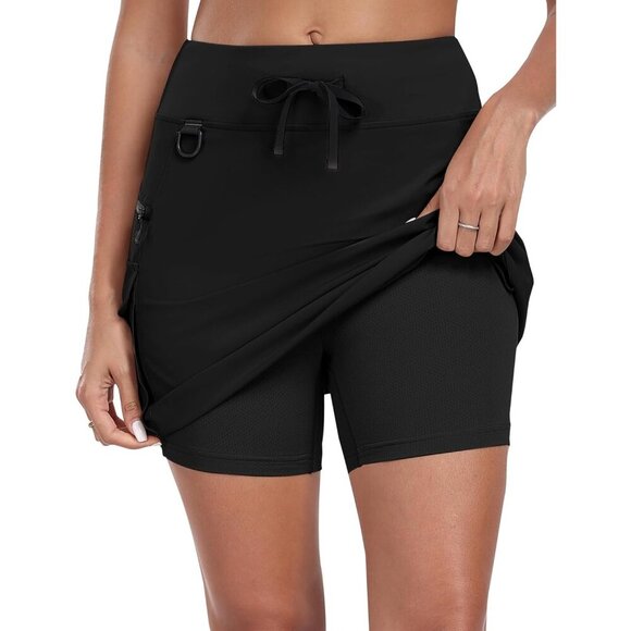 MoFiz Womens 18" Hiking Cargo Skort Athletic Skirt High Waist Golf Dressy Casual - Picture 2 of 7